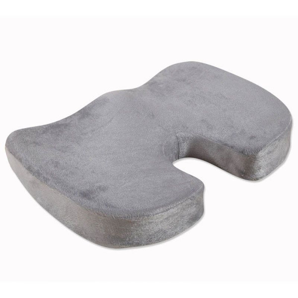SuperOrtho Μαξιλάρι Κόκκυγα Memory Foam GREY Ανατομικό με κλίση και εγκοπή καθίσματος κατά των κατακλίσεων 